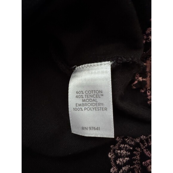 J. Jill Black Embroidered V Neck Boho Tunic Top Women’s Size‎ Small - Picture 7 of 7